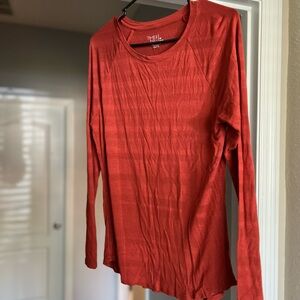 Time and Tru Women's Vibrant Red Long Sleeve Blouse